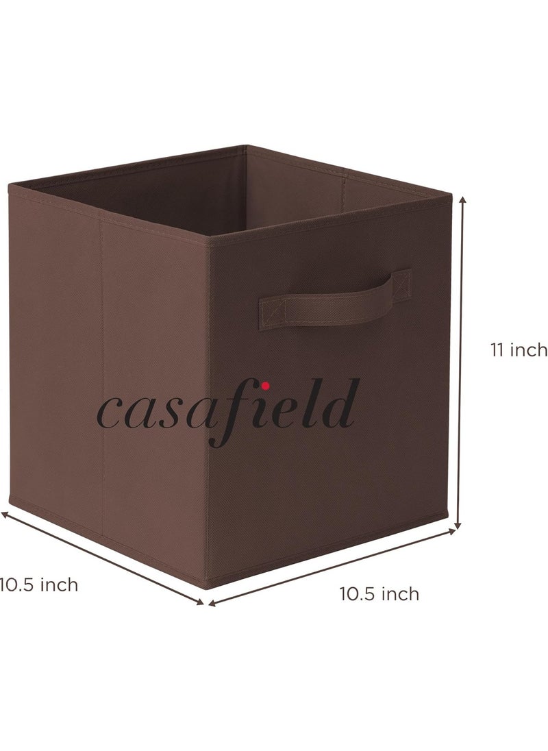 Generic Collapsible Fabric Storage Cubes Organizer, Set of 6 Home Foldable Collapsible Storage Box, Fabric Cubby Organizer Baskets with Dual Handles, Cube Storage Bins for Shelf, Home and Office  - Image 5
