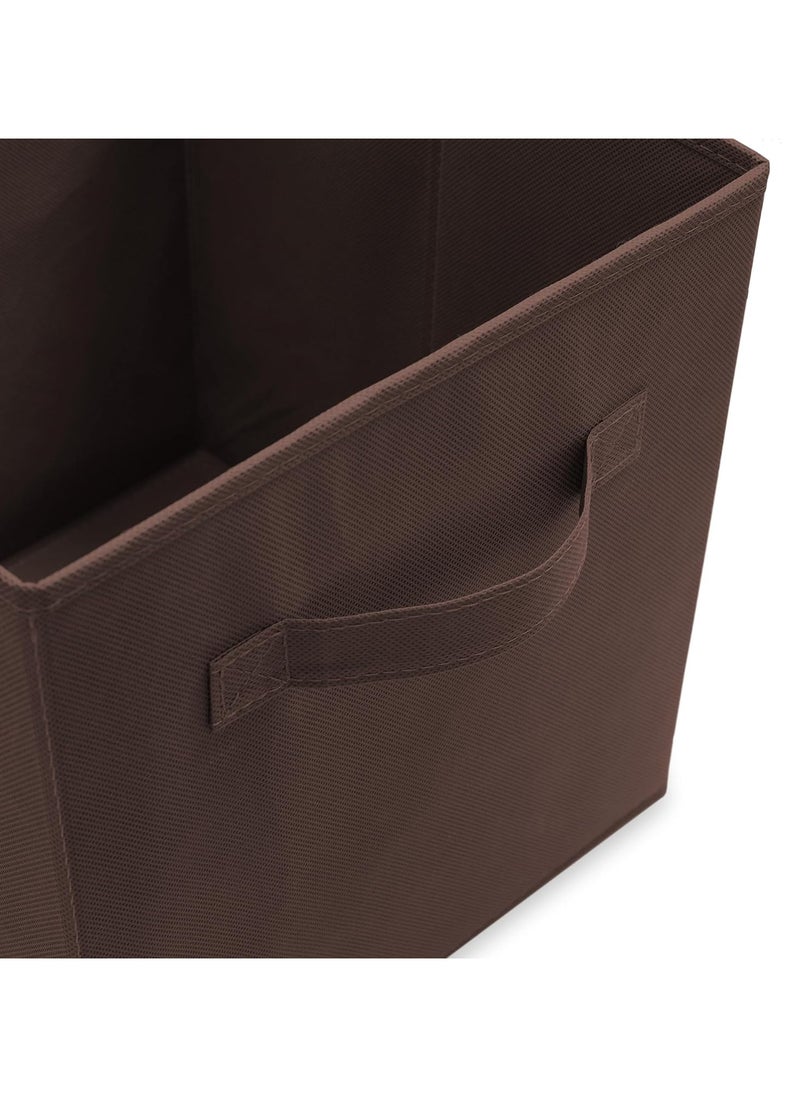 Collapsible Fabric Storage Cubes Organizer, Set of 6 Home Foldable Collapsible Storage Box, Fabric Cubby Organizer Baskets with Dual Handles, Cube Storage Bins for Shelf, Home and Office