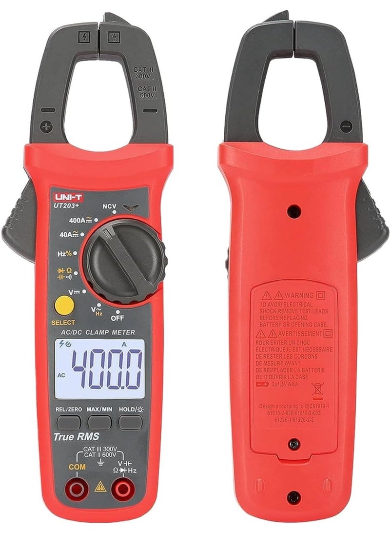 UNI-T UT203+ True RMS Digital Clamp Meter – 400A AC/DC, 4000 Counts, NCV, Auto Range - Image 2