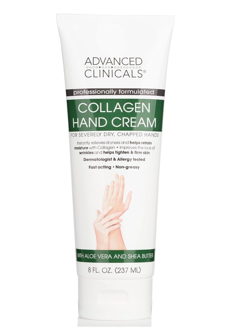 Advanced Clinicals Advanced Clinicals Plant Collagen Hand Cream Skin Care Lotion For Dry Cracked Hands. Soothing & Hydrating Collagen Hand Lotion For Chapped Hands W/Aloe Vera, Green Tea, & Shea Butter, Large 8 Fl Oz - Image 2
