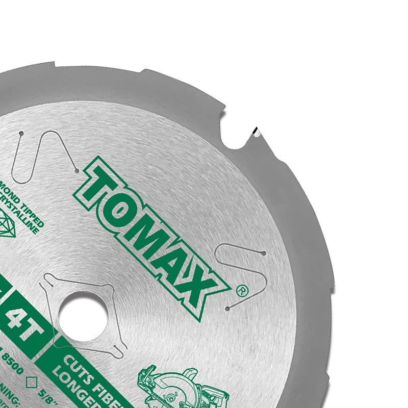 TOMAX PCDM61204 6-1/2 Inch 4 Tooth Polycrystalline Diamond Tipped (PCD) Hardie Fiber Cement Saw Blade with 5/8-Inch DMK Arbor - Image 2