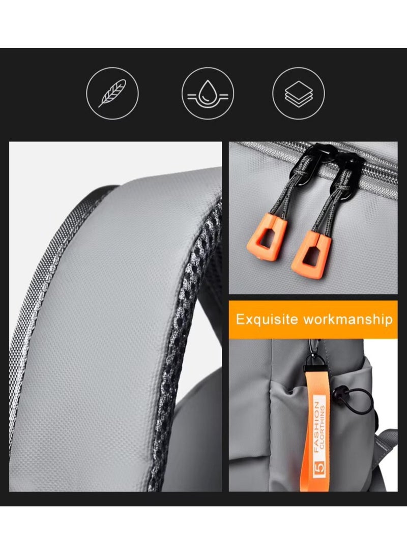 حقيبة ظهر كاجوال مزدوجة الكتف من قماش أكسفورد مقاومة للماء مع منفذ شحن يو أس بي و سعة كبيرة [20-34] لتر بإغلاق بسحاب و حجرة كمبيوتر محمول و أحزمة قابلة للتعديل أنها حقيبة متعددة الوظائف يمكن أستخدمها للسفرو حقيبة كمبيوتر محمول مقاس 15.6 بوصة و حقيبة ظهر جامعيةو للأمتعةو الرياضية للنساء والرجال - 42×30×15 سم - Image 4
