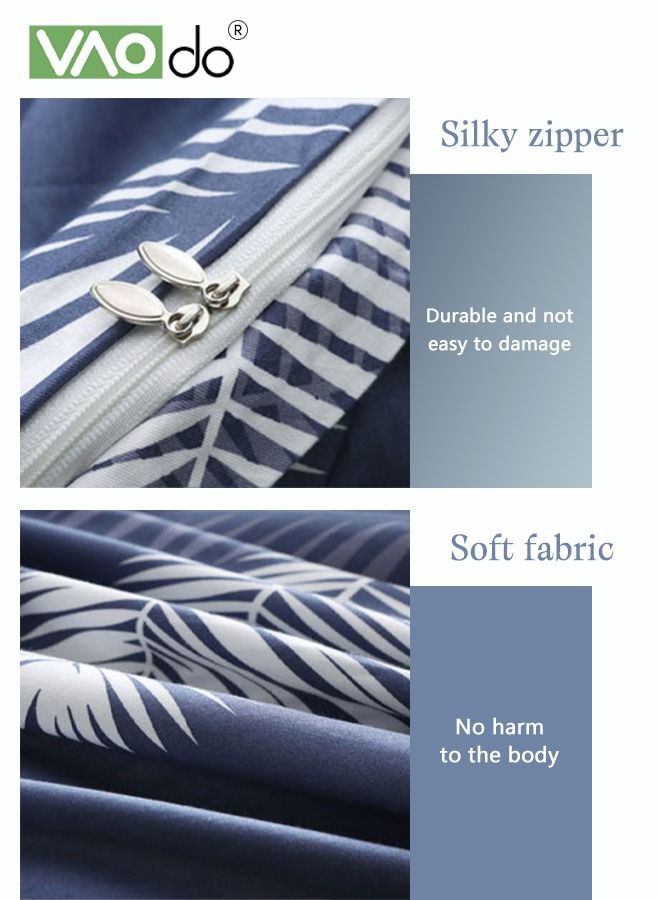 VAOdo 4PCS Bedding Set Skin Friendly and Simple Cotton Material Including Sheets Duvet Cover and 2 Pillows - Image 5