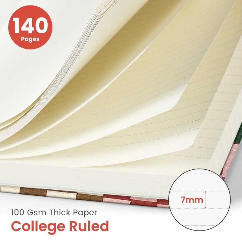 Taja Lined Spiral Notebook Journal For Women A5(5.8"" ? 8.3"")  Cute Hardcover Notebook For Work  School & Note Taking  Pretty College Ruled Journal For Writing  140 Pages  Checkered - Image 2