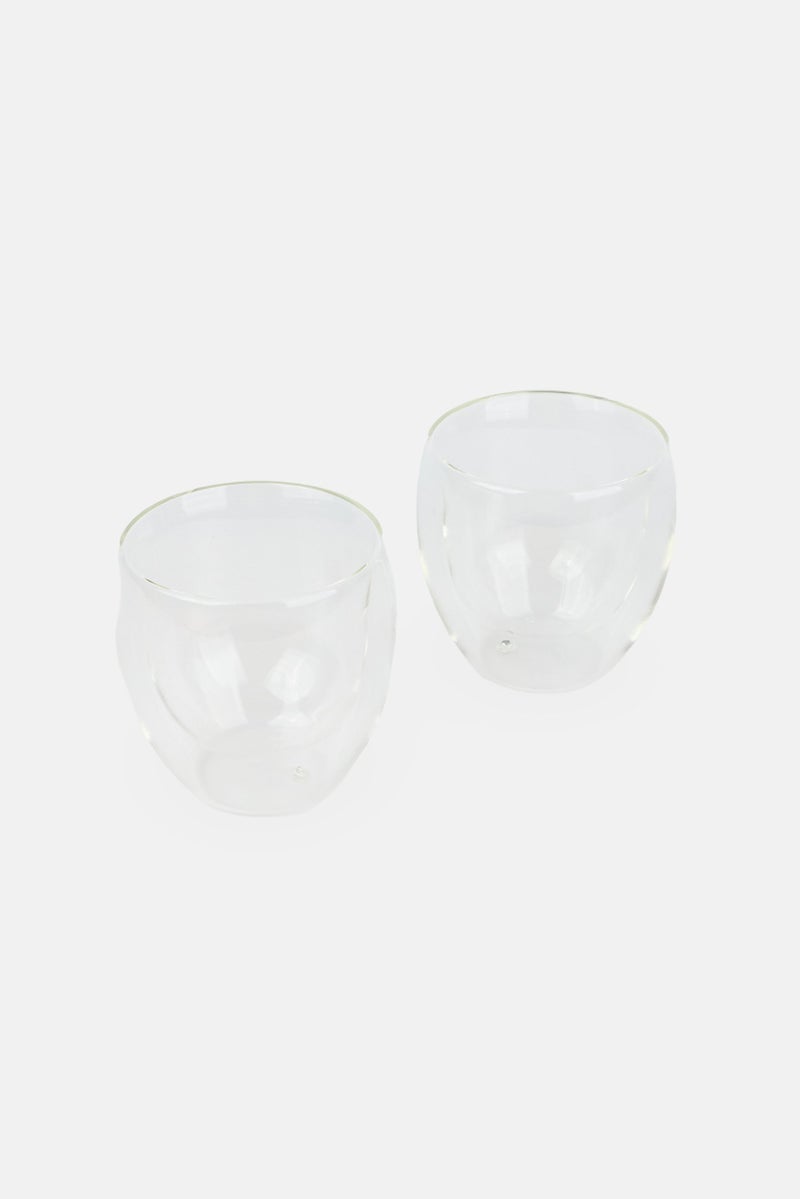 Bombay 2 Piece Double Wall Insulate Juice Glass Transparent - Image 3