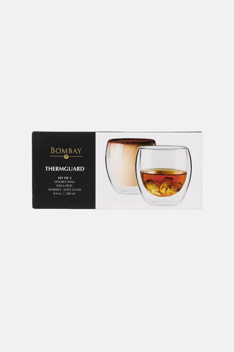 Bombay 2 Piece Double Wall Insulate Juice Glass Transparent - Image 2