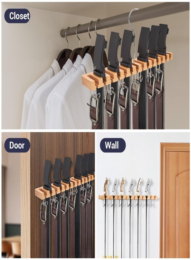 Ohuhu Belt Hanger Organizer for Closet, Ohuhu Wall Mount Belt Rack for Storage and Organization, 360 Degree Rotating Belt Display Holder for Belt Tie Scarf Accessories (Belt Hanger with Hooks) - Image 5