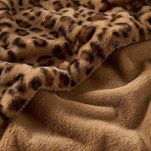 GALMAXS7 Cheetah Throw Blanket DoubleSided Plush Fluffy Luxury Faux Fur Leopard Print Blanket Soft and Cozy Room Decor 50x60 Inches Brown - Image 3