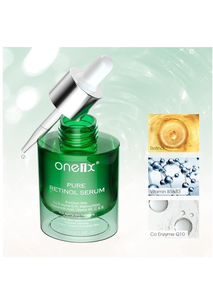 one1x anti age retinol serum, organic face skin care repair antioxidant anti aging retinol serum 30ml - Image 2