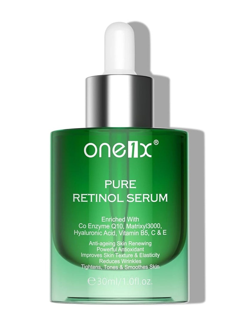 one1x anti age retinol serum, organic face skin care repair antioxidant anti aging retinol serum 30ml - Image 1