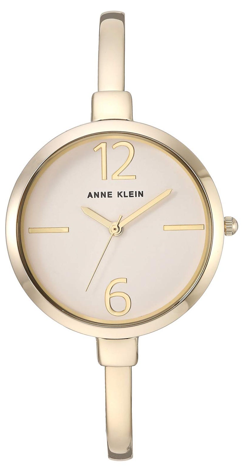 Anne Klein Women's AK/3290LPST Gold-Tone Bangle Watch and Premium Crystal Accented Bracelet Set - Image 3