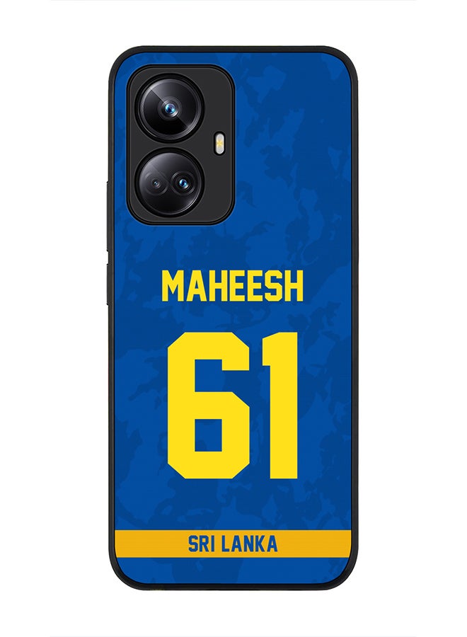 Stylizedd Cover for Realme 10 Pro Plus 5G Case , Rugged Black Slim fit Protective Phone Cases - Player Name - Maheesh Theekshana, Jersey Number- 61 - Image 1