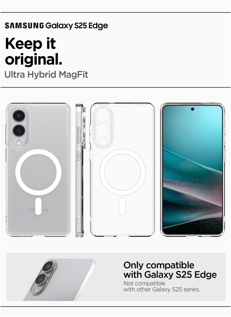 Spigen Ultra Hybrid MagFit for Samsung Galaxy S25 EDGE Case Cover with MagSafe (2025) - Clear White  - Image 2