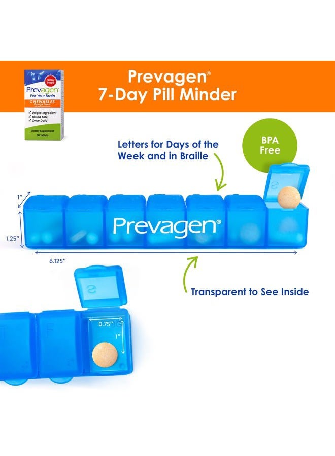 Prevagen قوة منتظمة 10 ملغ، 30 مضغوطة |برتقال| مع أبوأكوارين وفيتامين د وPrevagen منظم حبوب 7 أيام - Image 2