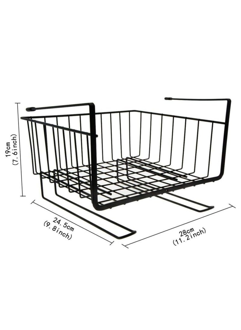 Rubik Under Shelf Basket, Multifunctional Hanging Under Cabinet Storage Organizer Wire Rack for Kitchen Pantry Black  - Image 3