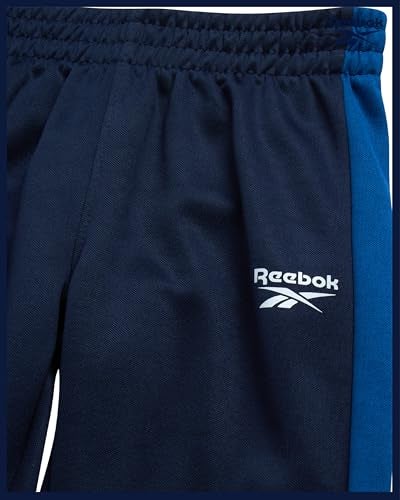 Reebok Baby Boy Pants Set - 3 Piece Athletic Tricot Track Jacket Short Sleeve Tee & Joggers Infant Toddler & Boys Tracksuit, Size 5, Navy Time 2 Play - Image 5