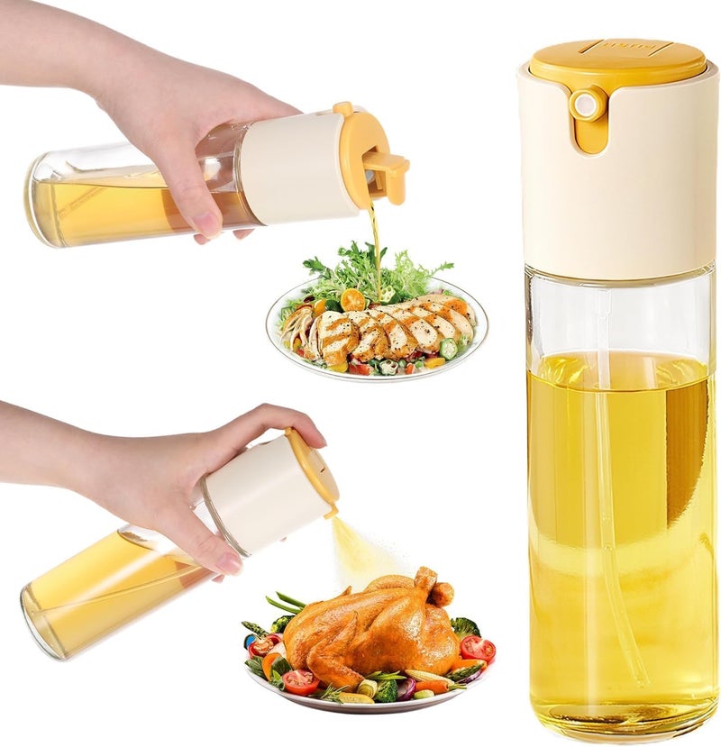KEINHO Glass oil Spray Dispenser Cooking 200ml Olive Oil Spray Bottle Refillable Food Grade Oil Vinegar Spritzer Sprinkler Sprayer Mister Used for Air Fryer Salad Making Frying - Image 1