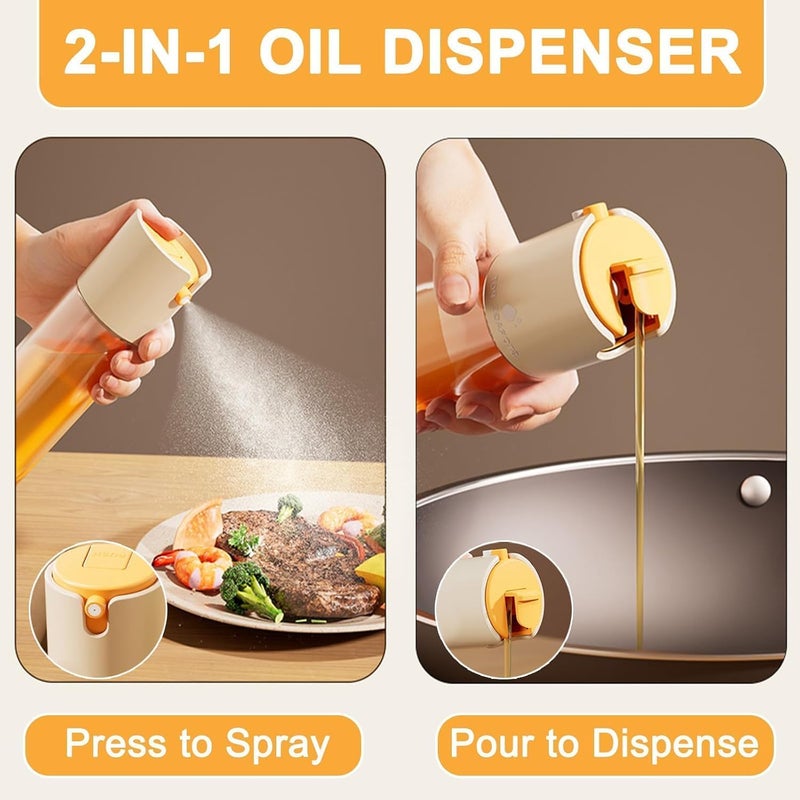 KEINHO Glass oil Spray Dispenser Cooking 200ml Olive Oil Spray Bottle Refillable Food Grade Oil Vinegar Spritzer Sprinkler Sprayer Mister Used for Air Fryer Salad Making Frying - Image 3