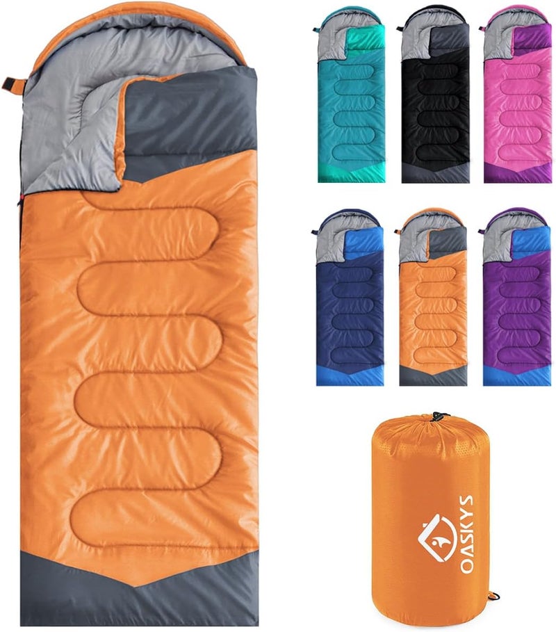 oaskys Camping Sleeping Bag - 3 Season Warm & Cool Weather - Summer Spring Fall Lightweight Waterproof for Adults Kids - Camping Gear Equipment, Traveling, and Outdoors - Image 1