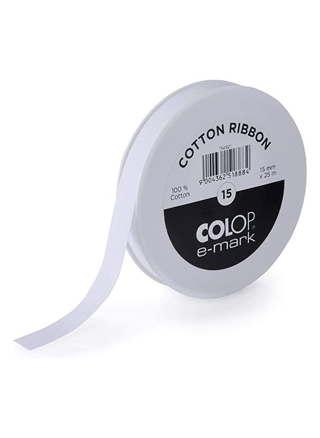 Colop - Colop E-Mark Cotton Ribbon 15mm x 25m - Image 1