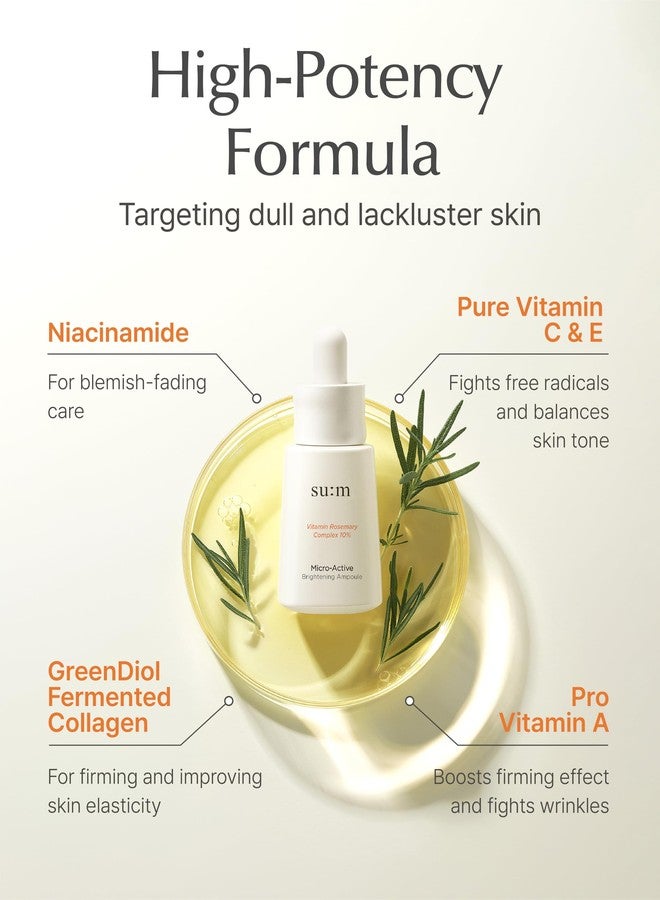 SU:M Micro-Active Toning Ampoule (0.5 fl oz) - High Potency Serum for Immediate and Firming, All Skin Types, Korean Skin Care. Pure Vitamin C & E, Niacinamide. - Image 3