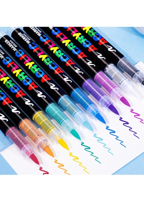 Ohuhu Alcohol Markers 36 Brown Tones Colors Acrylic , Soft Brush Tip Paint Pens Paint Markers