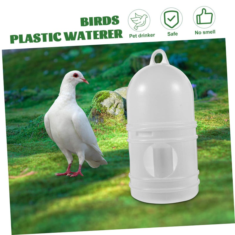 2 Pcs Plastic Pigeon Waterer Feeder Easy to Clean White Base Bird Water Dispenser - Image 5