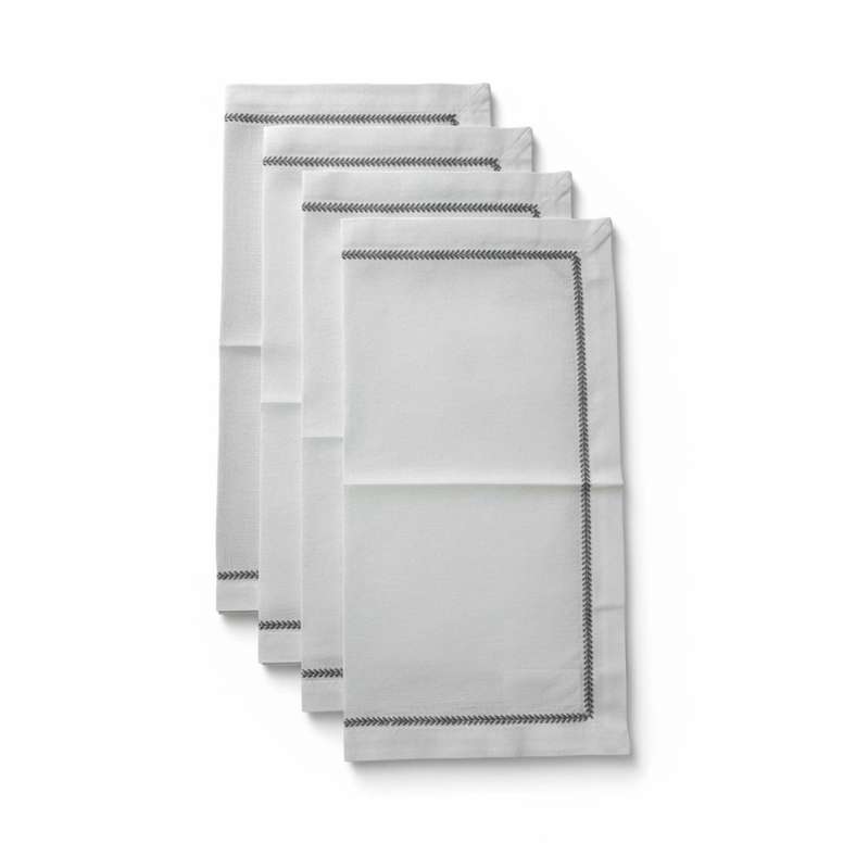 Pan Home طقم مناديل مطرزة ألينتا - أبيض - Image 3