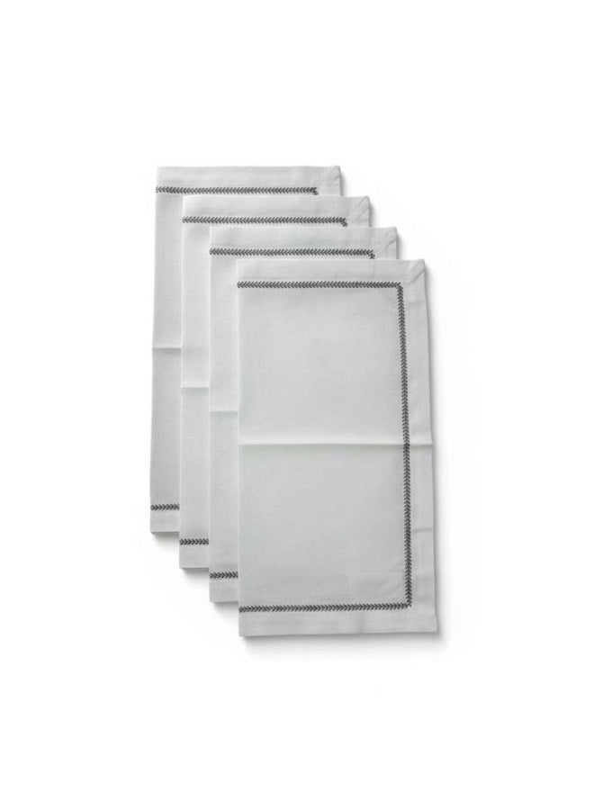 Pan Home طقم مناديل مطرزة ألينتا - أبيض - Image 3