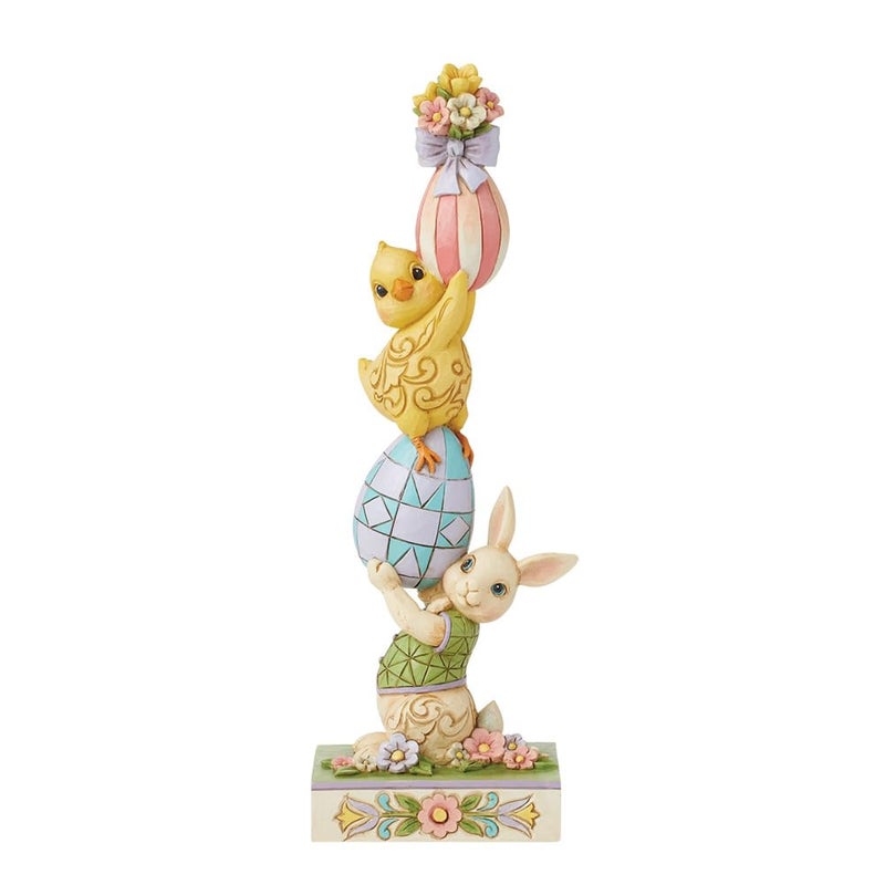 Enesco Jim Shore Heartwood Creek Bunny and Chick with Easter Eggs Stacked Figurine Stone Resin Hand Crafted Collectible Figurines Easter Home Decor Statue 906 Inch - Image 2