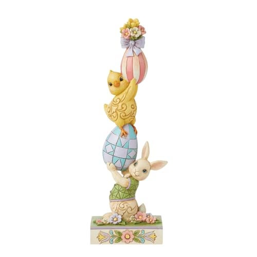 Enesco Jim Shore Heartwood Creek Bunny and Chick with Easter Eggs Stacked Figurine Stone Resin Hand Crafted Collectible Figurines Easter Home Decor Statue 906 Inch - Image 1