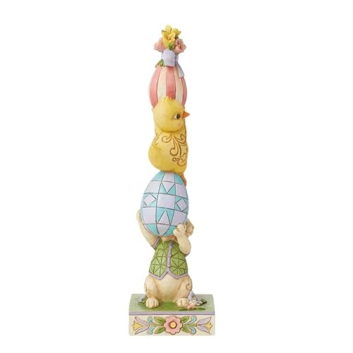 Enesco Jim Shore Heartwood Creek Bunny and Chick with Easter Eggs Stacked Figurine Stone Resin Hand Crafted Collectible Figurines Easter Home Decor Statue 906 Inch - Image 3