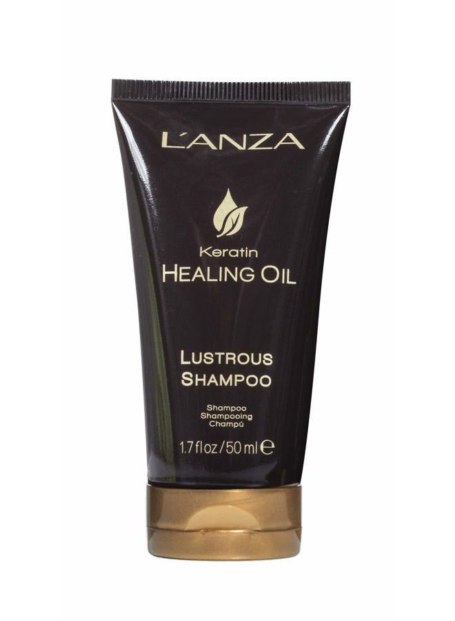 L'anza Keratin Healing Oil Lustrous Shampoo for Damaged Hair, Nourishes, Repairs, and Boosts Hair Shine and Strength for a Perfect Silky Look, Sulfate-Free, Paraben-Free, Travel-Size (1.7 Fl Oz) - Image 1