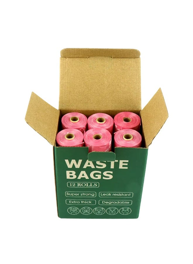 Dog Bags Pet Supplies for Dogs 12 Rolls, 180 pcs, Extra Thick and Strong, 100% Leak Proof, Biodegradable Waste Bag, pink - Image 4