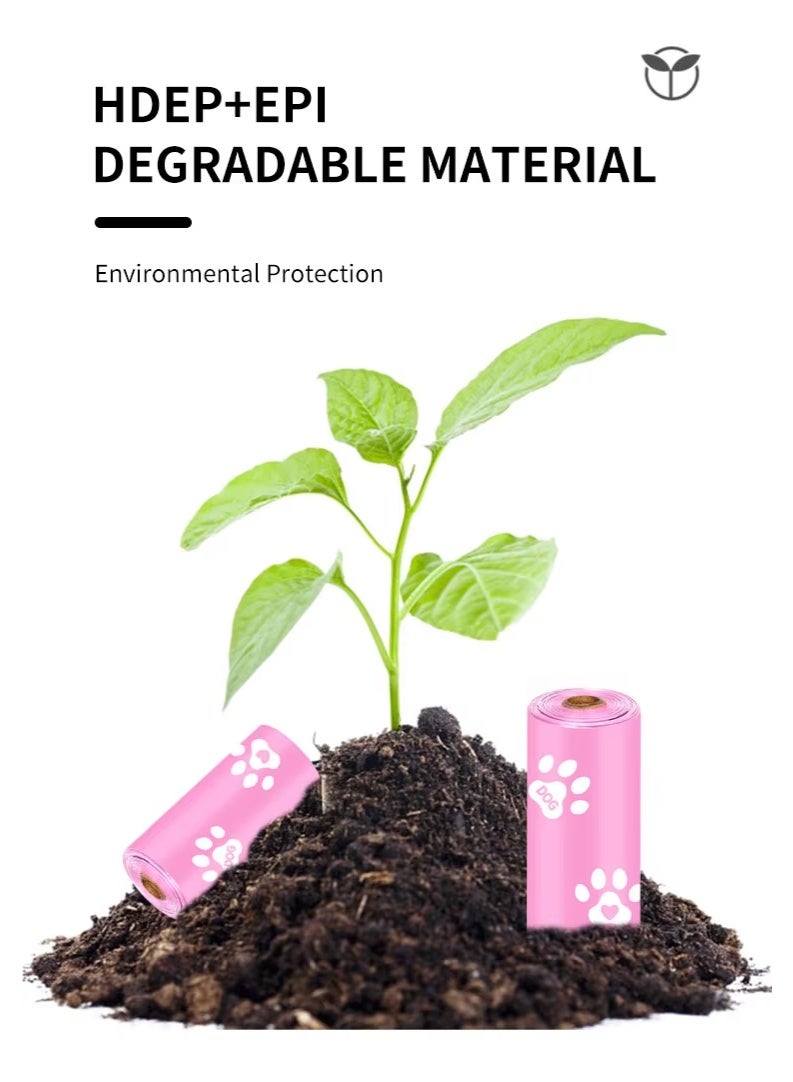 Dog Bags Pet Supplies for Dogs 12 Rolls, 180 pcs, Extra Thick and Strong, 100% Leak Proof, Biodegradable Waste Bag, pink - Image 3