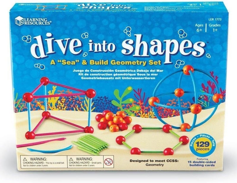 Learning Resources Dive Into Shapes! A "Sea" & Build Geometry Set 129 Piece Ages 6+ Multicolor - Image 3