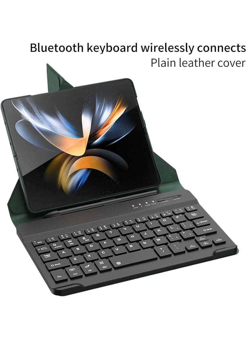 JAJEEK [2+1] Bluetooth Keyboard Case for Samsung Galaxy Z Fold 6/Fold 5/Fold 4/Fold 3, Leather Foldable Keyboard Case with Bluetooth Keyboard and Pen, Premium Black Case for Samsung Fold 6/Fold 5/Fold 4/Fold 3 - Image 2