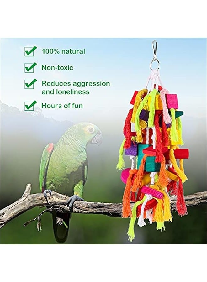 رايبت العاب مضغ للببغاء كبيرة وصغيرة - العاب لدغة قفص الببغاء خشبي، العاب تمزيق للكونيور والكوكاتيل والرمادي الافريقي وببغاوات الامازون الاخرى - Image 2