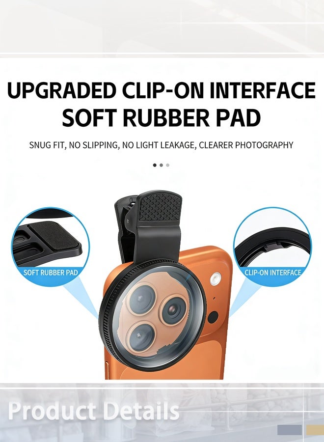 CPL Phone Camera Filter with Clip, Ultra Slim Multi-Coated Filtro Polarizador para Celular,Cramp-on Polarizer Lens for iPhone,Android Smartphones (52mm,Black) - Image 2