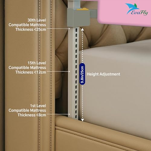 Evafly Bed Railing for Baby Safety Astronaut Print, L-180cm x Adjust Height Between 68-93cm, Single Side Bed Rail for Infant & Toddler's Safety-Pink - Image 3