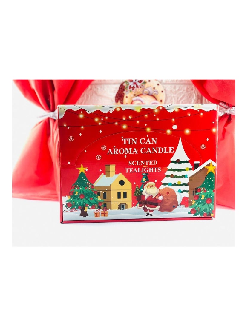 Generic Christmas Scented Candle Stand with Santa Claus Design – Beautiful Fragrance in Tin Container, for Home or Office Use, 12 Pieces, Size: 6x7 cm AS  - Image 5