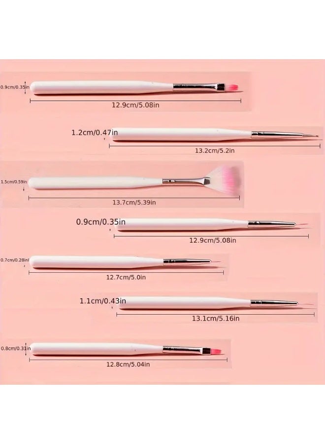 7pcs Cake Decorating Tools Baking Accessories Multifunction Pastry Nail Painting Art Brush Set, Cake Icing Pen Fondant (Pink) - Image 4