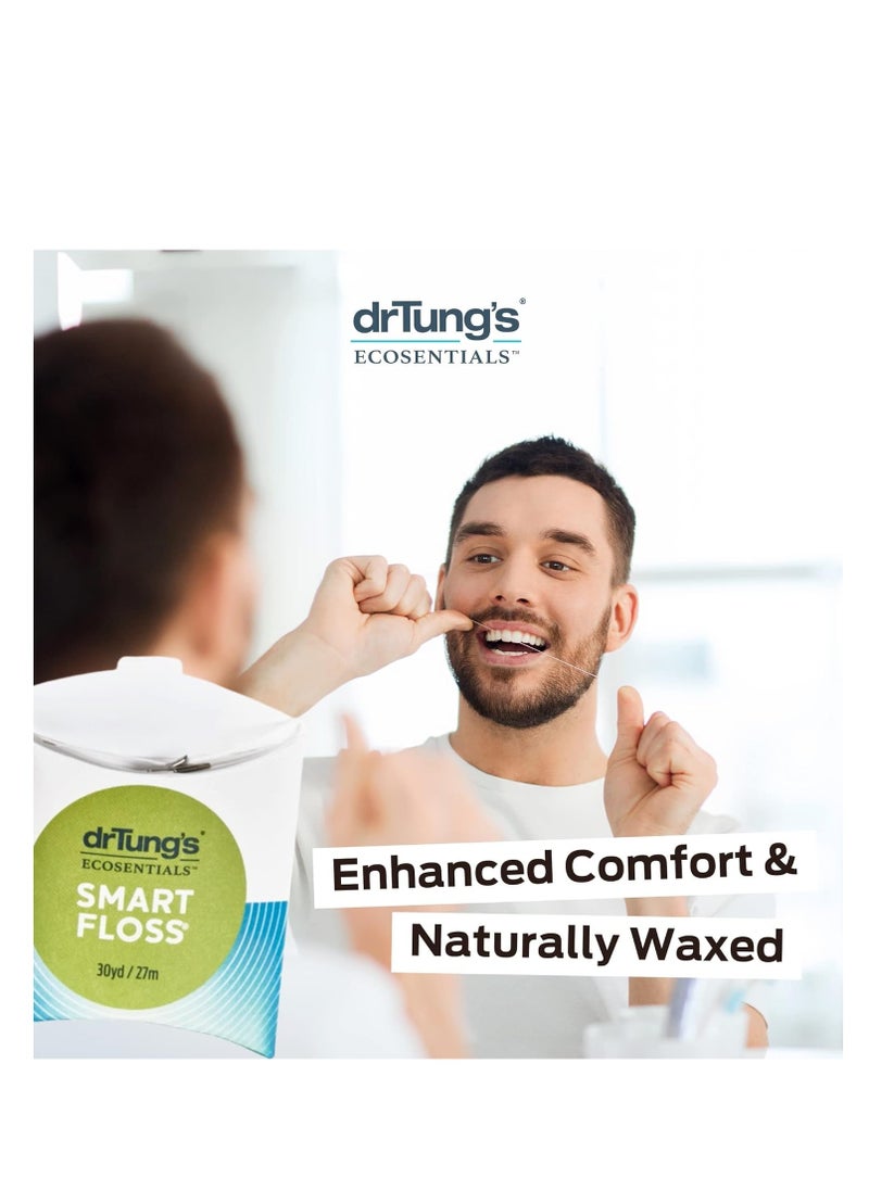 drTung's - DrTung's Smart Floss - Natural Floss, PTFE & PFAS Free Floss, Gentle on Gums, Expands & Stretches, BPA Free Floss - Natural Dental Floss Cardamom Flavor (Pack of 6) - Image 1