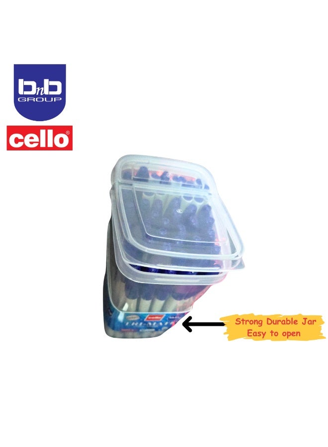 تشيلو قلم حبر جاف سيلو تريميت، 1.0 مم، علبة تحتوي على 50 قلمًا، أزرق - Image 3