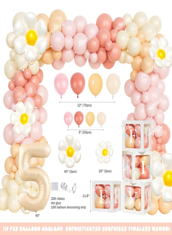 Hombae Five is a Vibe Birthday Party Decorations, Groovy 5th Birthday Decorations Girl, Daisy Flower Retro Boho Hippie Themed Party Supplies Backdrop Balloon Banner Tablecloth Box for 5 Year Old Girl - Image 3
