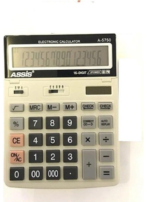Electronic Calculator 16 Digits Gray