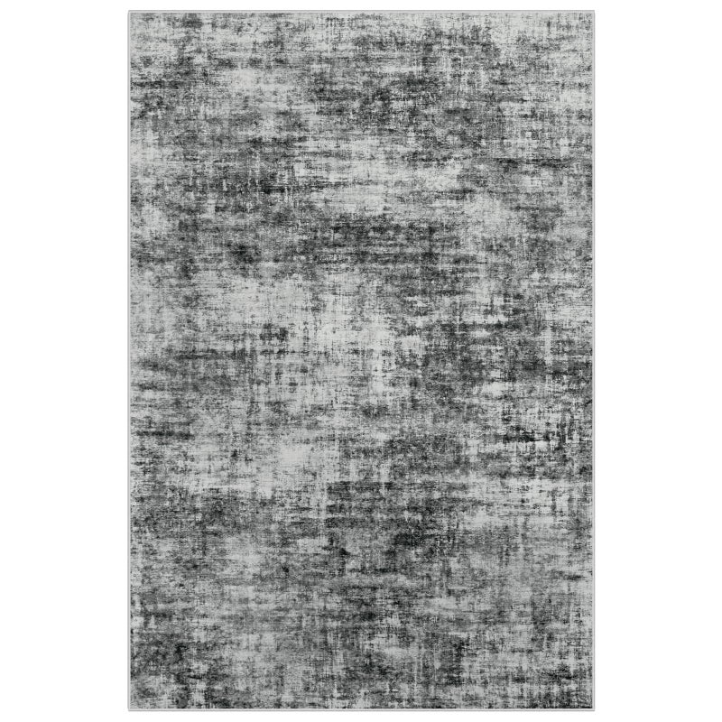 Gent drizz 8x10 Area Rugs Washable Rug: Modern Abstract Living Room Rug Soft Anti-Skid Thin Carpet Indoor Floor Non-Shedding Carpets for Bedroom Dining Room Farmhouse Nursery Home Office Black - Image 2