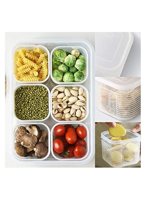 Rectangular Refrigerator Box 7 In 1 Solid Color To Keep Food Fresh In Refrigerator Clear