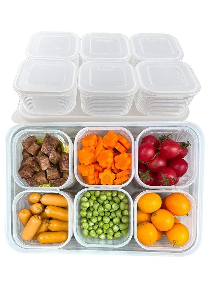 Spaceshoop - Rectangular Refrigerator Box 7 In 1 Solid Color To Keep Food Fresh In Refrigerator Clear - Image 1