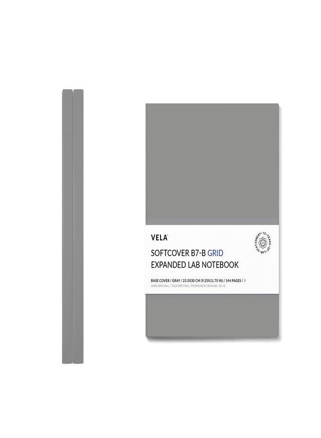 Vela Sciences B7 Expanded Softcover Lab Notebook, 9.25 x 11.75 in (23.5 x 30 cm), 144 Pages, Permanent Bound, 70lb Heavyweight Paper (2-Pack, Grid) - Image 1